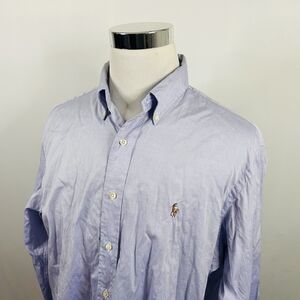 Polo Ralph Lauren 17 34/35 Classic Fit Oxford Dress Shirt Blue Button Down